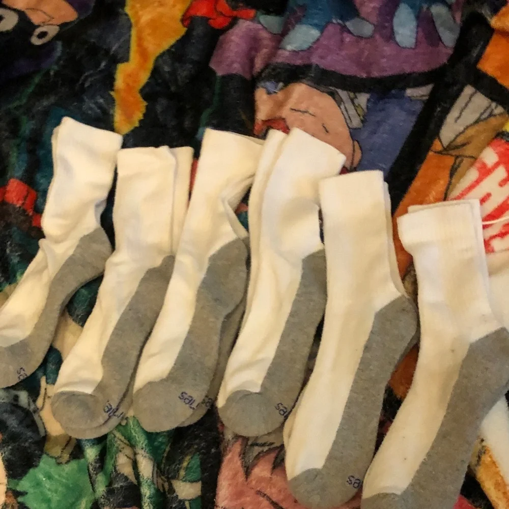Boys  Performance Crew Socks - White/Grey - Pack